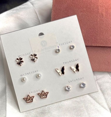 TANLOOMS “Effortless Elegance: Assorted 6-Pack Stud Earrings” Alloy Stud Earring