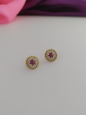 Ruby Tex NIVA Beads Brass Stud Earring