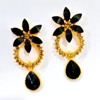Janki Creation Janki Creation Latest Fancy Golden Plated Earring Cubic Zirconia Alloy Drops & Danglers, Stud Earring