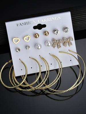 Scintillare by Sukkhi Scintillare by Sukkhi Glossy Gold Plated Hoop & Stud Earring Combo for Women Alloy Hoop Earring