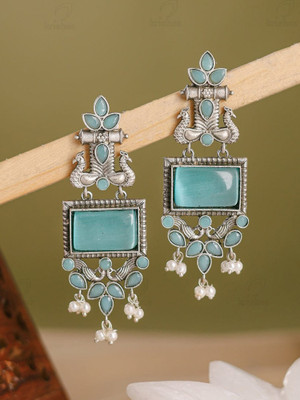 DANGAR ENTERPRISE Long Dangler Earrings Silver Oxidized Earrings Ethnic Wear Earrings Alloy Drops & Danglers
