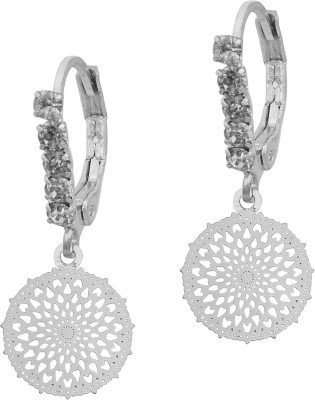 memoir Silver plated CZ, Round design super light weight, Earring Girls Cubic Zirconia Brass Drops & Danglers