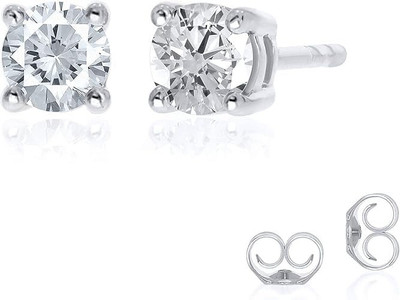 VSGEMS 1/3 Ct Round Cut Moissanite Diamond Stud Earrings 925 Sterling Silver for Women Moissanite Sterling Silver Stud Earring