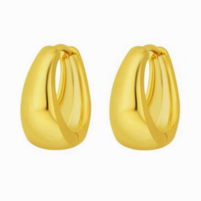 Teeragaj Ds no 1255 Golden Metal Hoop Earring, Drops & Danglers