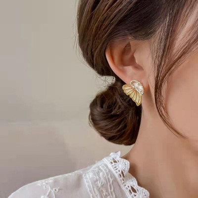 Dressberry Lovely Stylish Butterfly Stone Fashion Korean Earrings Alloy Cuff Earring
