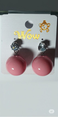 Fashion Didi Cherry Drop Blissful Bauble Dual Stone Stud Earrings with Glossy Maroon Beads Crystal Alloy, Crystal Stud Earring