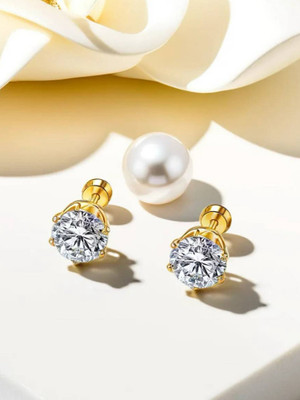 Xflame Golden Earing for Men & Women, Artificial Jewelry Diamond Metal Stud Earring