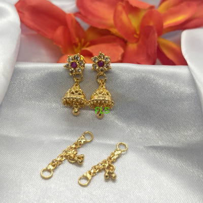 Renus Fashion MRedSmallJhumka_SideMattal(NEW)_105 Alloy Jhumki Earring
