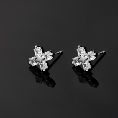Salty Alpha Modern Faith Lilac Earrings for Men & Boys | Ear Tops | Aesthetic Jewellery Stainless Steel Stud Earring