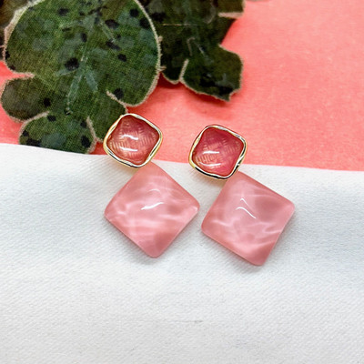 Neeara Fashion Pink Gold Plated Korean Drop Earrings for Women and Girls | Fashion Jewelry | Alloy Stud Earring