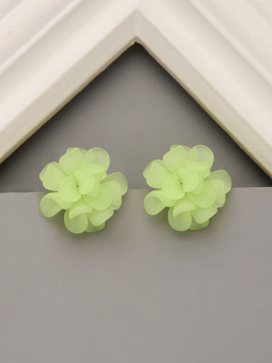 krelin Korean Stylish Trendy Resin Flower Stud Earring For Women And Girls Plastic Stud Earring