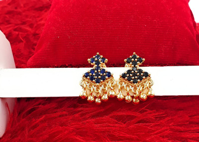 Anujeet Fashion Hub Gold Plated Covering 5 metal Impon AD Stone Dangler Earrings For Women & Girls Copper Drops & Danglers
