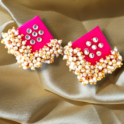 DIPRIYA GALLERY Traditional Handmade Fabric Studs Earrings Fabric Stud Earring