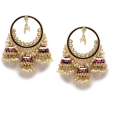 Shining Diva Latest Stylish Traditional Kundan Jhumka/Jhumki Earrings Pearl Metal Jhumki Earring