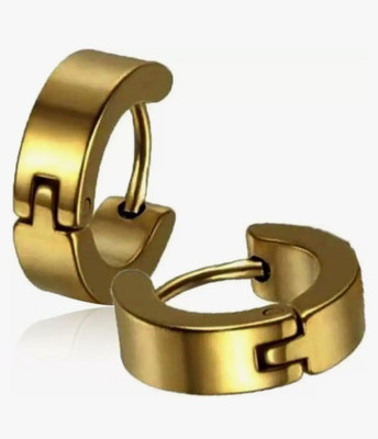 Vedansh Vedansh Enterprises Stylish Golden Colour Unisex Hoop Earrings Brass Hoop Earring