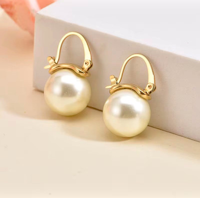 Shisa Pearl Ball Earring Pearl Alloy Drops & Danglers