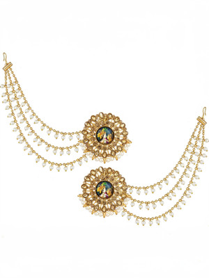 LUXOR Temple Jewellery Bahubali Long chain Diamond Alloy Jhumki Earring
