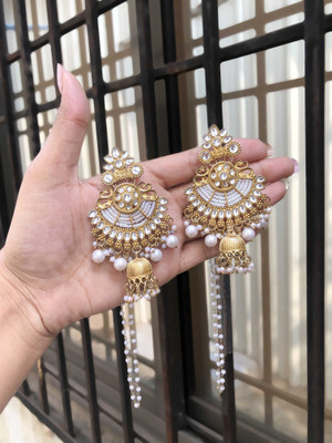 brado jewellery Pack of 1 Gold Drop & Danglers Earring for Women & Girls Diamond Brass Drops & Danglers