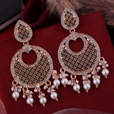 brado jewellery Brado Jewellery Kundan American Diamond Stone Earring For Women and Girls Diamond Alloy, Crystal, Stone, Brass Drops & Danglers