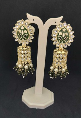Jagruti Imitation Stylish Traditional Indian New Look Gold Plated Jhumka Earrings Beads Alloy Jhumki Earring