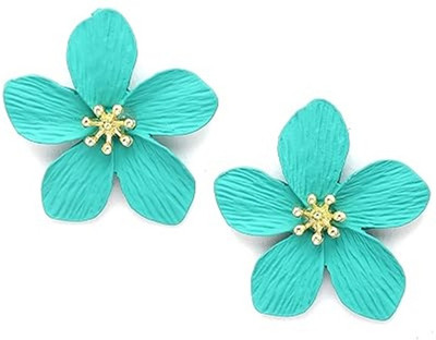 Rashnaworld 1_13_0035_skyblue single flower Alloy Drops & Danglers