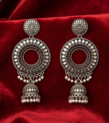 Priya International oxidised jhumki Alloy Jhumki Earring, Stud Earring, Drops & Danglers