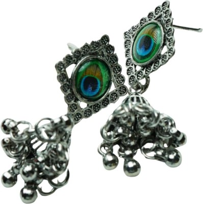 Revees Clive Traditional Oxidised Earring For Girls&Women Anti Tarnish Jhumka humki Jewellery Alloy, Steel Jhumki Earring