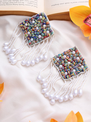 CARDINAL 1176F Beads Fabric Earring Set