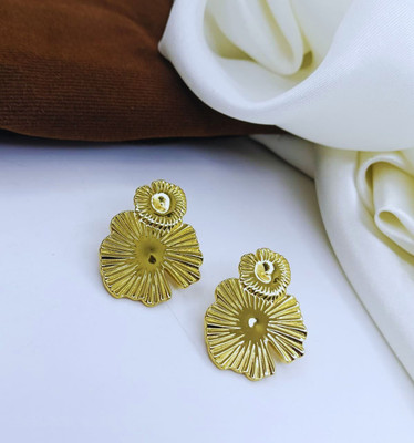 JEWELRYBOUTIQUE Golden Bloom Alloy, Stainless Steel Stud Earring