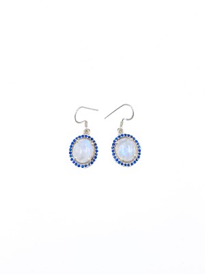 Metal Carats Moonstone Drop Earrings in 925 Sterling Silver | Natural And Authentic Gemstones Moonstone Sterling Silver Drops & Danglers