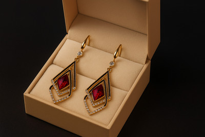 SASTA COSMETICS Expensive Jewellery Collection B-57-Premium Earrings ( Feel Like Red Diamond ) Alloy Drops & Danglers