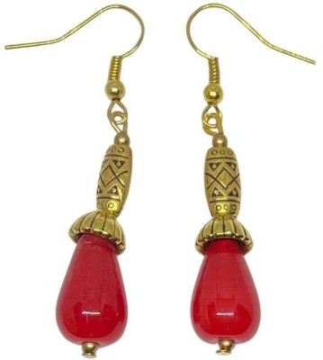 ESTAVITO Handmade Designer Earrings jewellery Glass Bead stone Lightweight Gold Brass Drops & Danglers