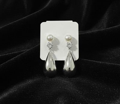 RHV Enterprises Liquid Metal Drop Earrings | Korean Earrings Crystal Alloy Drops & Danglers