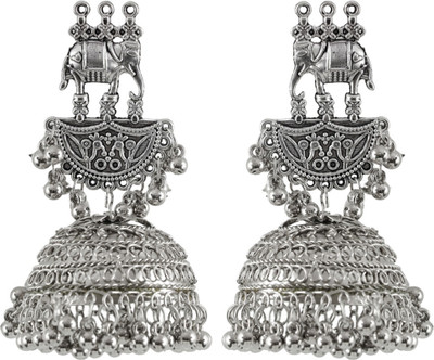 Ventiq Oxidised Banjara Style Earring Delicate For Girls And Women. Stainless Steel Clip-on Earring, Ear Thread, Drops & Danglers, Jhumki Earring