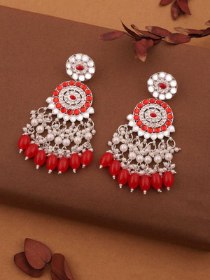 Dressberry Silver Plated Earring for Women & Girls Diamond Brass Drops & Danglers