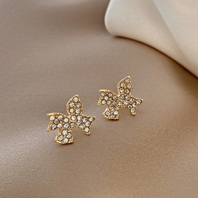 SOFYNE FASHION Bow Knot Earrings For Women And Girls Studs For Girls Alloy Stud Earring