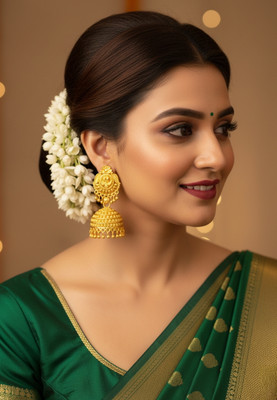 Earora Traditional Gold-Tone Jhumka Earrings Alloy Jhumki Earring
