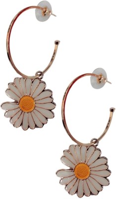 La Belleza Rose Gold Daisy Flower Earring Alisha Alloy Hoop Earring