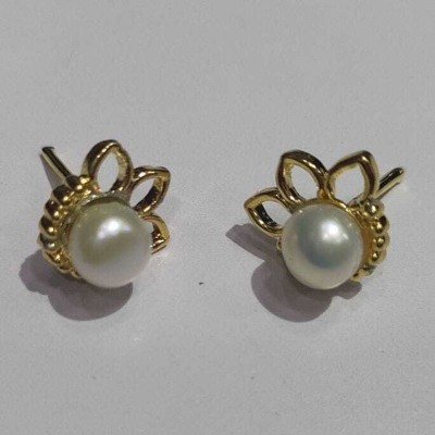 Amarlok Pearls SM-008 Pearl Copper Stud Earring