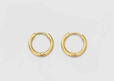 Vedansh Piyush Enterprises Stylish Golden Colour Unisex Thin Hoop Stud Earrings Brass Hoop Earring