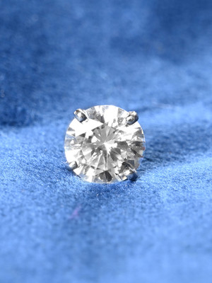 CLARA Round Solitaire 9 mm Cubic Zirconia Sterling Silver Stud Earring
