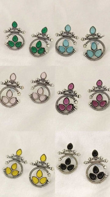 DANGAR ENTERPRISE Oxidised Silver Plated Drop Earrings Alloy Stud Earring