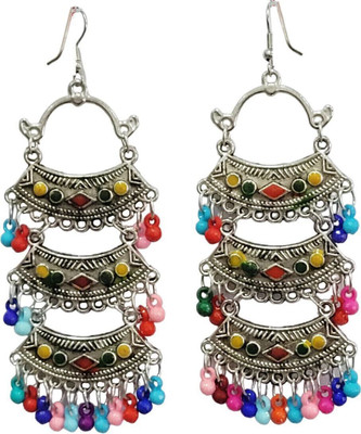 OKU Oxidized Multicolor Earrings for Women Rakhi Gift Alloy Hoop Earring, Plug Earring, Jhumki Earring