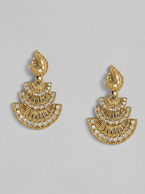 Dressberry Traditional Rhinestone Studded Flower shaped stud earrings Brass Drops & Danglers