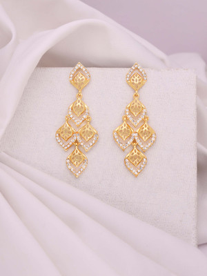 brado jewellery Lightweight Fashion Earrings with Stone Work Diamond Brass Drops & Danglers
