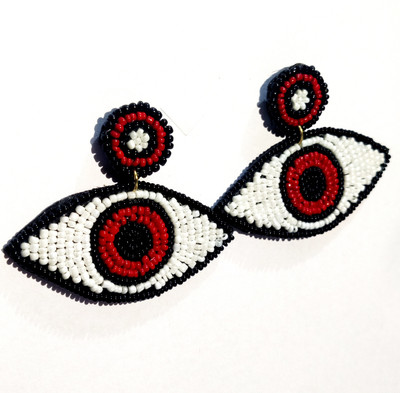 Shaym Shivam Creation Adda Aari Work Beads Fabric Drops & Danglers