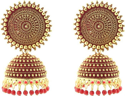 JMBW INTERNATIONAL Jhumki Black Floral Jhumki Beads Alloy Jhumki Earring