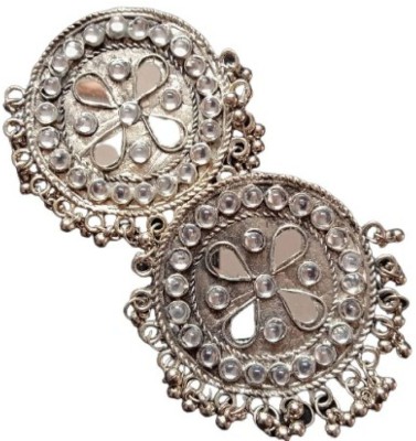 B`BLEND Oxidized Mirror Oversize Stud by Shreehit Creations German Silver Stud Earring