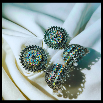 Shinoa Jhumki Silver Earrings Set, Drops & Danglers, Jhumki Earring, Stud Earring Alloy Jhumki Earring