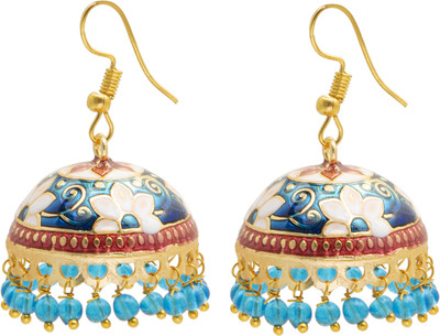 Shining Jewel Handcrafted Large Size Gold Plated Design Cubic Zirconia Brass Jhumki Earring